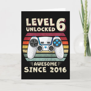 Cartão Seis 6 anos Bday Filho Menino Divertido Gamer 6º 6