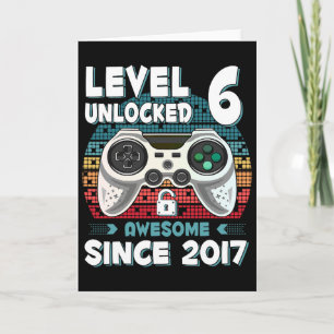 Cartão Seis 6 anos Bday Filho Menino Divertido Gamer 6º 6