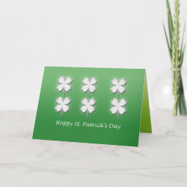 Cartão Seis Ruas Brancas de Shamrocks. Dia de Patrick