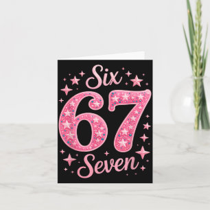 Cartão Seis Sete 67 Aniversárioalpha Gíria Geração 67º Nú
