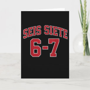 Cartão Seis Sete 67 Em Espanhol Estilo Jersey Esportivo S