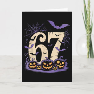 Cartão Seis Sete 6 7 Meme Assustador Halloween