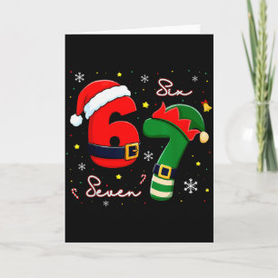 Cartão Seis Sete 6 7 Meme Geração Alfa Gíria Natal Papai 