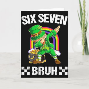 Cartão Seis Sete Cara Dabbing Leprechaun Dia de São Patrí
