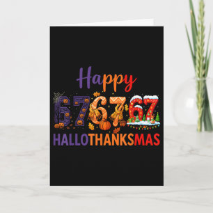 Cartão Seis Sete Meme 67 Hallothanksmas Dia das Bruxas Na