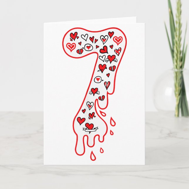 Cartão Seis Sete Meme Número 7 Casais Combinando Dia dos  (Frente)