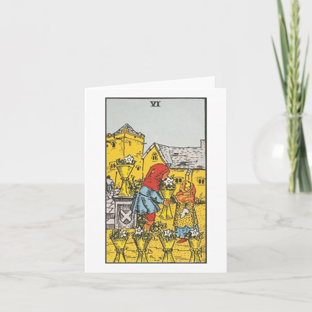Cartão Seis vazios de copos - Rider Waite Smith tarot (Frente)