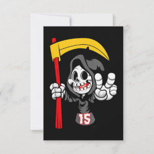 Cartão Seja a camisa de futebol do Grim Reaper