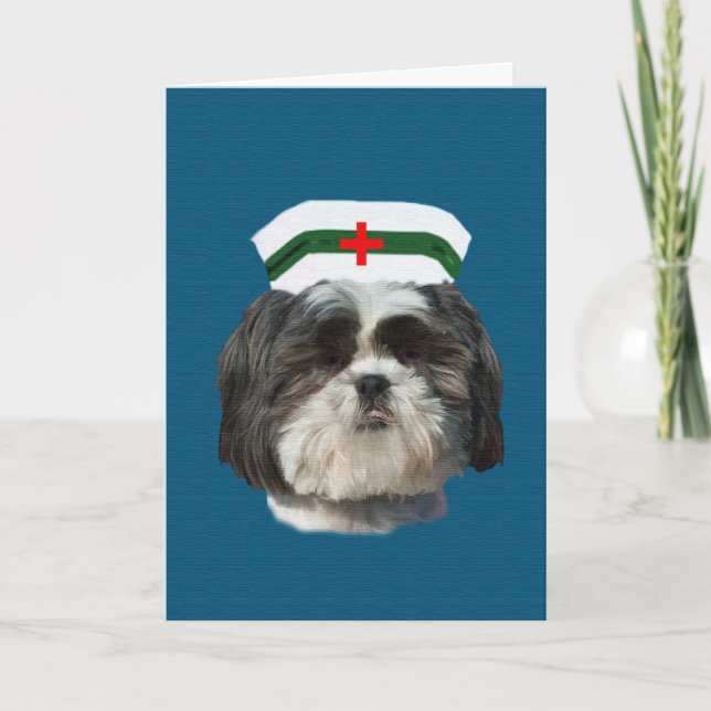 Cartão Seja Bem, Shih Tzu Dog (Frente)