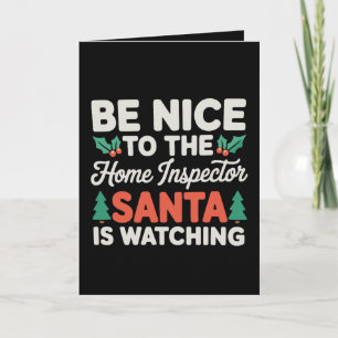 Cartão Seja Bom Para O Inspetor De Casa O Papai Noel Está