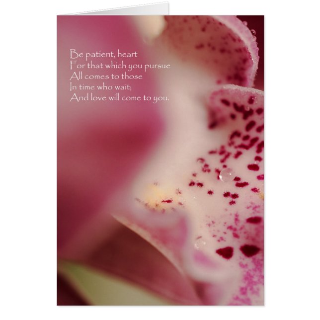 Cartão Seja Doente Coração - Orquídea (Frente)