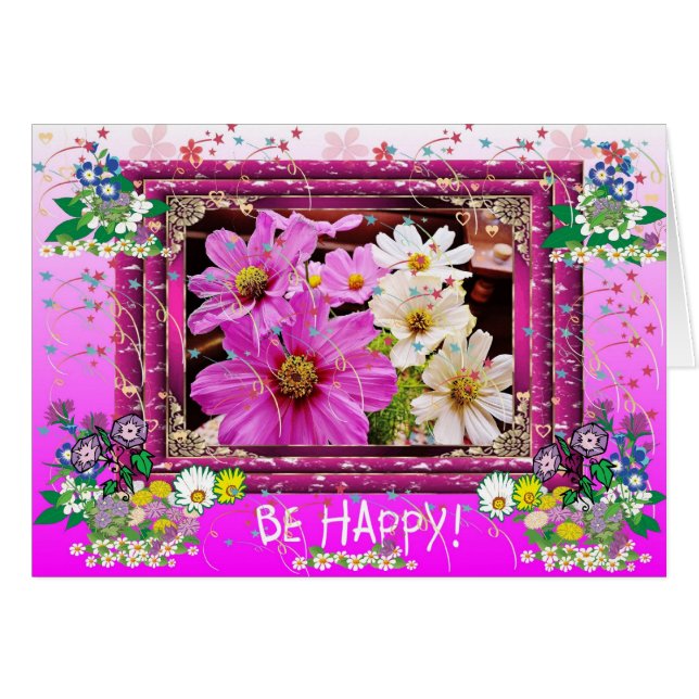 Cartão Seja feliz! (Frente Horizontal)