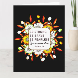 Cartão Seja Forte Valente Sem Medo - Versículo da Bíblia