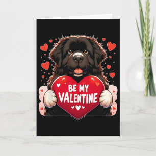 Cartão Seja Meu Coração de Cachorro Newfie no Dia dos Nam