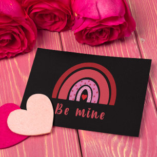 Cartão Seja Meu Dia de os namorados De Coração Arco-Íris 