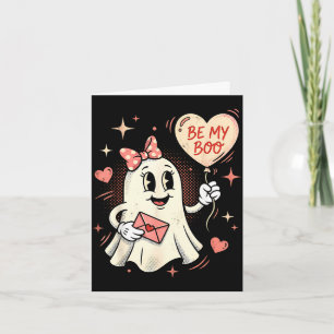 Cartão Seja meu fantasma de coração balão valentine carta