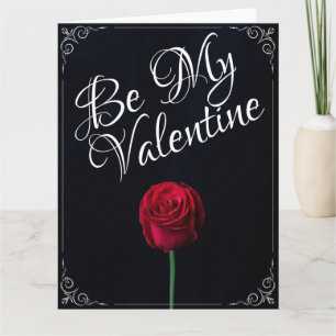 Cartão Seja Meu Namorado - Rosa Vermelha Escura
