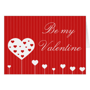 Cartão Seja o meu Namorados adorável Coração Branco Verme