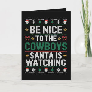 Cartão Seja Simpático Com Os Cowboys O Papai Noel Está Ob
