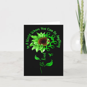 Cartão Seja verde Fita Sunflower Mental Health Aware