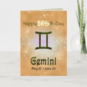 Cartão Selecionar Cor Gemini - Símbolo Astrológico Zodiac