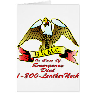Cartão Seletor 1-800-LeatherNeck do USMC em caso de
