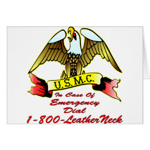Cartão Seletor 1-800-LeatherNeck do USMC em caso de