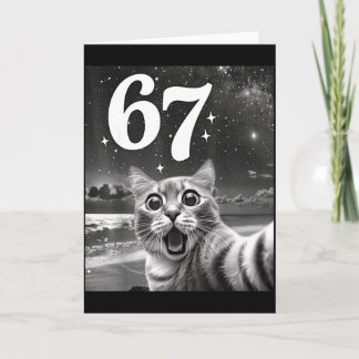 Cartão Selfie de Gato Com 67 Meme Gatos Engraçados Gráfic