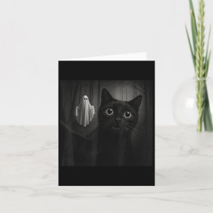 Cartão Selfie De Gato Preto Dia de as Bruxas engraçado Co