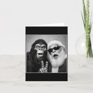 Cartão Selfie do Papai Noel Pé Grande Natal Divertido Sas