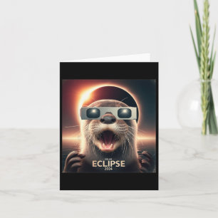 Cartão Selfie Kids Otter Mens Eclipse Solar