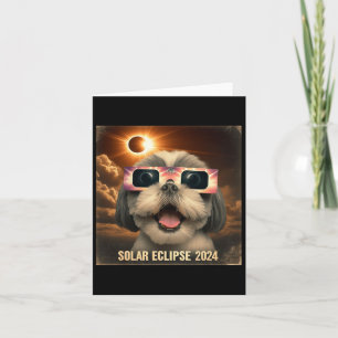 Cartão Selfie Shih Tzu Kids Mens Eclipse Solar