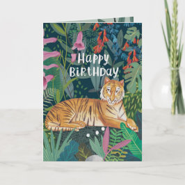 Cartão Selgle Tiger Birthday Zoo Safari Wild