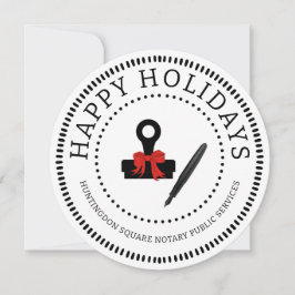 Cartão Selo de Notário Feliz Férias 2026 Calendário Cartã