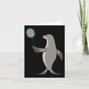 Cartão Selo Jogando Badminton Hob