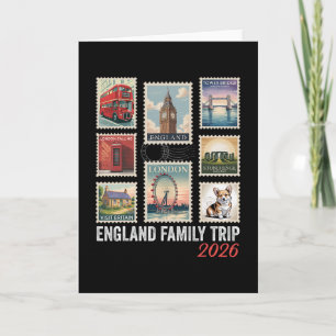 Cartão Selo Postal Inglaterra Viagem Familiar 2026 London