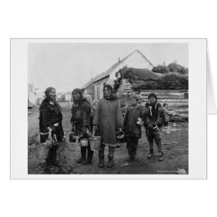 Cartão Selry Pickers esquimó em Nome, Alasca Fotografia