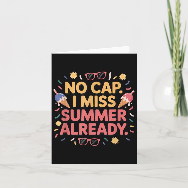 Cartão Sem Boné, Já Sinto Falta Do Summer, De Volta À Esc (Frente)