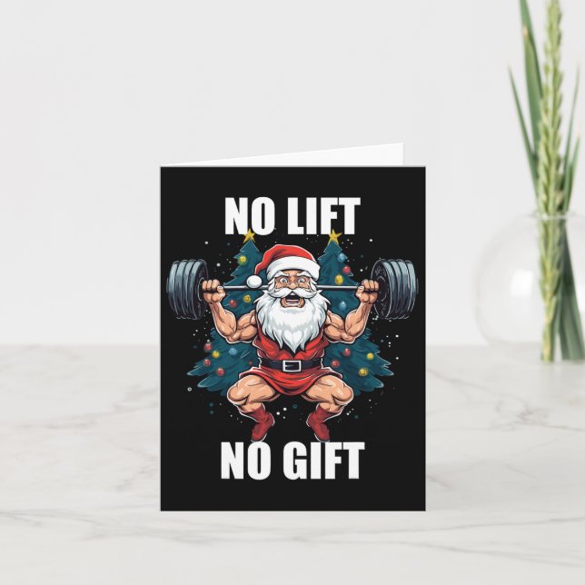 Cartão Sem Elevação Sem Presente Natal Gym Bodybuil (Frente)