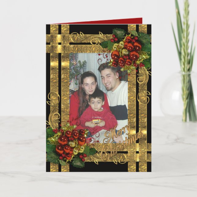 Cartão sem redução elegante do Natal para sua foto (Frente)