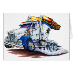 Cartão Semi caminhão com Sleepercab