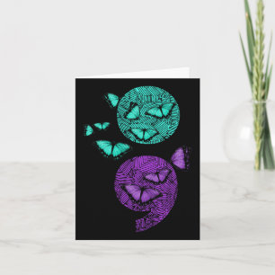 Cartão Semicolon Butterflies de Sensibilização para o Sui