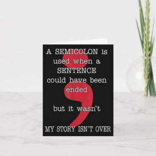 Cartão Semicolon Suicida Prevenção Sensibilizar Minha His