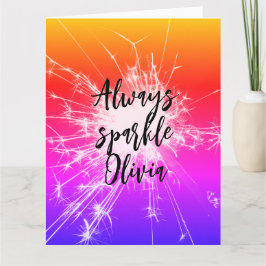 Cartão Sempre Brilho Motivacional Rosa nome personalizado