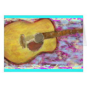 Cartão sempre guitarra acústica da música