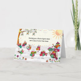 Cartão Sending You a Flock of Good Vibes, Neon Birds