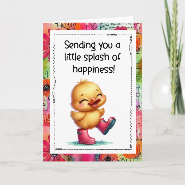 Cartão Sending You a Little Splash of Happiness Duck Card (Frente)