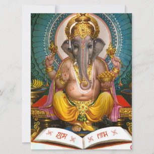 Cartão Senhor Ganesha Hindu Indiano Yoga Espiritual