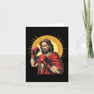 Cartão Senhor Jesus E Deus No Anel De Boxing Costume Para