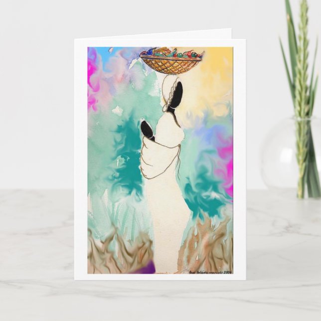 Cartão Senhora com cesta (Frente)